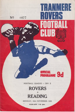 Tranmere Rovers v Reading Match Programme 1969-11-24